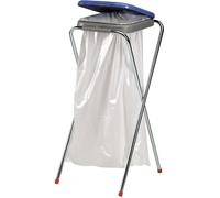 Porte-sac poubelle pliable - 130 litres - 36 x 42 x 78 cm - Acier et plastique - Couvercle en plastique