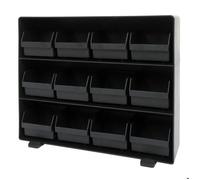 Porte-sachets de thé HWC-M10 12 compartiments amovibles 30x33x8cm noir