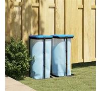 Porte sacs poubelles 2 pcs noir et bleu 60 L PP Noir G