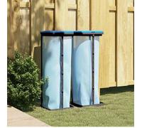 Porte-sacs poubelles - vidaXL - 120 L - Noir et bleu - Polypropylène
