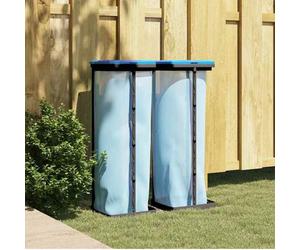 Porte-sacs poubelles - vidaXL - 120 L - Noir et bleu - Polypropylène