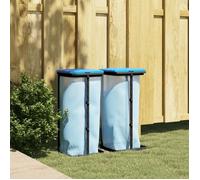 Porte-sacs poubelles - vidaXL - 60 L - Noir et Bleu - Polypropylène - Pliable