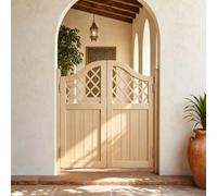 Porte Saloon Battante Double, Porte Partition en Bois avec Charnières | W70-160cm Portillon de Séparation Style Western pour Cuisine, Escalier et Salle de Bain(Natural,132x90 cm (WxH))