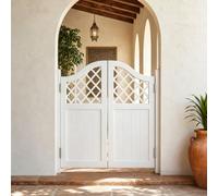 Porte Saloon Battante Double, Porte Partition en Bois avec Charnières | W70-160cm Portillon de Séparation Style Western pour Cuisine, Escalier et Salle de Bain(White,117x90 cm (WxH))