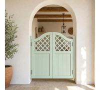 Porte Saloon Battante Double,Porte Partition en Bois de Pin avec Charnières | Portillon Bois de Séparation Facile à Installer pour Cuisine, Bar et Couloir(Green,127x90 cm (WxH))