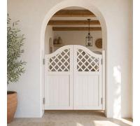 Porte Saloon Battante Double,Porte Partition en Bois de Pin avec Charnières | Portillon Bois de Séparation Facile à Installer pour Cuisine, Bar et Couloir(White,127x100 cm (WxH))