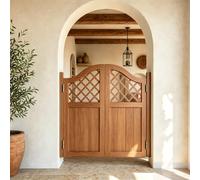 Porte Saloon Battante Double,Porte Partition en Bois de Pin avec Charnières | Portillon Bois de Séparation Facile à Installer pour Cuisine, Bar et Couloir(Brown,142x90 cm (WxH))