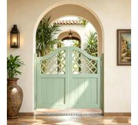Porte Saloon Battante, Porte Partition en Bois Massif avec Charnières, | Double Portillon Bois de Séparation pour Cuisine, Bar et Couloir W70-160cm Style Western Cowboy(Green,104x90 cm (WxH))