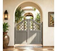 Porte Saloon Battante, Porte Partition en Bois Massif avec Charnières, | Double Portillon Bois de Séparation pour Cuisine, Bar et Couloir W70-160cm Style Western Cowboy(Gray,117x90 cm (WxH))