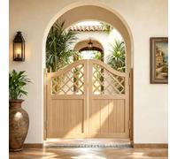 Porte Saloon Battante, Porte Partition en Bois Massif avec Charnières, | Double Portillon Bois de Séparation pour Cuisine, Bar et Couloir W70-160cm Style Western Cowboy(Natural,157x100 cm (WxH))