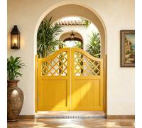 Porte Saloon Battante, Porte Partition en Bois Massif avec Charnières, | Double Portillon Bois de Séparation pour Cuisine, Bar et Couloir W70-160cm Style Western Cowboy(Yellow,99x90 cm (WxH))