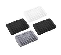 Porte-Savon,4 PCS Porte Savon en Silicone avec Évacuation Support Savon Boîte pour Douche Salle de Bain Cuisine,Égouttoir Savon,Nettoyage Facile Nettoyage Facile SéChage Rapide
