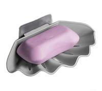 Porte-savon à double niveau formaté en forme de coquille, conçu pour une meilleure efficacité du drainage et une organisation consciente de l'espace pour le bain (gris B)