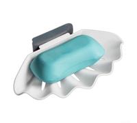 Porte-savon à double niveau formaté en forme de coquille, conçu pour une organisation de bain efficace et respectueuse de l'espace (blanc B)