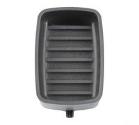 Porte-savon auto-drainant avec ventouse et compartiment éponge pour salle de bain, cuisine, évier, plan de travail, organisation grise (gris)