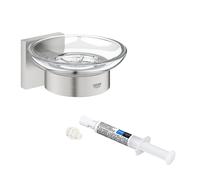Porte savon avec support GROHE Start Cube supersteel + GROHE QuickGlue A1 pour access avec une platine de fixation