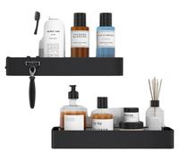 Porte-savon de douche, à deux niveaux, à fixer au mur, noir