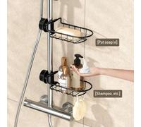 Porte-savon de douche de salle de bain anti-rouille, étagère de stockage murale pour robinet, porte-savon, éponge de bain et organisateur de shampooing pour la salle de bain et la cuisine Acier inoxyd