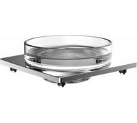 Porte-savon de liaison emco pour rampe, verre cristal clair, chromé, 183000102