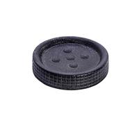 WENKO Porte Savon céramique Polaris, Porte Savon Rond, Jet Anthracite, ø11 x 2.5 cm