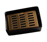 Porte-savon en acier inoxydable 304 avec bac de vidange pour évier | Design double couche, filtre à drainage rapide, garde le savon sec, facile à nettoyer, compact 12 x 10 cm
