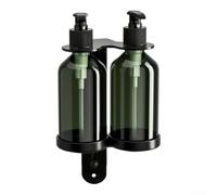 Porte-savon en acier inoxydable 304 pour shampoing et gel douche (2 trous) | Configuration d'une seule bouteille, ABS vert foncé, action de pompe lisse, s'adapte à la décoration moderne de ferme
