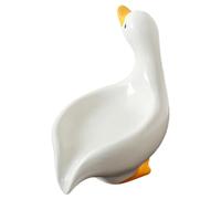 Porte-savon en céramique de canard - Support mignon pour évier de cuisine | Récipient de savon de blanchisserie stable, grille d'éponge décorative pour rangement de douche P
