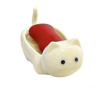 Porte-savon en forme de chat avec design de drainage efficace, économiseur de savon en forme d'animal mignon pour évier de salle de bain, repose-éponge auto-drainant, accessoire de décoration de bain