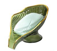 Porte-savon en forme de feuille avec plateau de drainage, porte-savon antidérapant en PET pour salle de bain et cuisine, boîte à savon à séchage rapide, compact, 16 x 7,5 x 9,5 cm (vert)