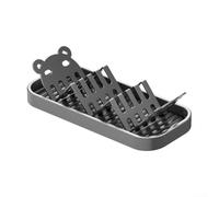 Porte-savon en forme de W avec drain, porte-savon en acier au carbone pour comptoir de salle de bain, support de vidange en éponge gris moderne et évier de cuisine pour caddy, rangement compact de
