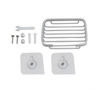 Porte-savon en métal à forte aspiration - Plateau de douche en aluminium résistant à la rouille - Support sans perçage - Design d'évacuation ouvert - 13 x 9 x 3 cm - Pinces réglables - Doré, argent