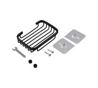 Porte-savon en métal à forte aspiration - Plateau de douche en aluminium résistant à la rouille - Support sans perçage - Design de vidange ouvert - 13 x 9 x 3 cm - Pinces réglables - Doré, argent