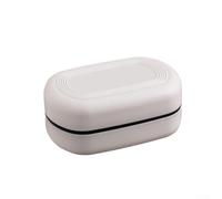 Porte-savon en plastique réutilisable avec couvercle et filet de drainage surélevé pour éviter l'adoucissement du savon et l'accumulation d'humidité (blanc)