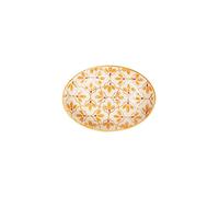 Porte-savon floral ovale en grès avec imprimé jaune, avec trous pour l'écoulement de l'eau, 14 x 9,5 x 2 cm