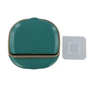 Porte-savon mural avec couvercle, porte-savon perforé pour salle de bain, douche, égouttoir, résistant à l'humidité, sans perçage (vert foncé)