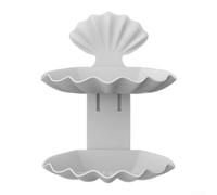 Porte-savon mural double couche - Plateau de drainage en forme de coquille pour salle de bain - Porte-savon sans perçage - Support en plastique ABS pour savon et éponge - Gris 15,5 x 8,2 x 20 cm (gris