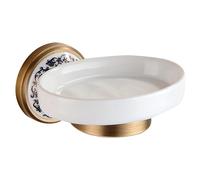 Porte-Savon Mural en Laiton Bronze Antique, Accessoires de Salle de Bain, Design en Porcelaine
