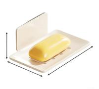 Porte-savon mural en métal antirouille avec design auto-drainant pour douche (blanc, 1 pièce)