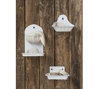 Porte-savon mural IB Laursen - Avec panier - En émail style vintage - Blanc