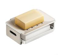 Porte-savon mural pour salle de bain en alliage d'aluminium avec support solide et esthétique contemporaine minimaliste (blanc)
