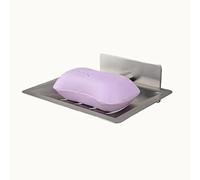 Porte Savon Murale Acier Inoxydable Adhésif Trempé Acier INOX Support Porte Savon Douche Porte Savon INOX 13.7 x 12 cm pour Savon Salle de Bain et Cuisine