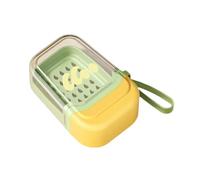 Porte-savon portable double couche avec joint, Yellow green | Porte-savon double couche avec rangement spacieux pour shampoing, accessoires de toilette et essentiels de salle de