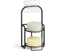 Porte-savon pour savon de douche – À vidage automatique – Porte-savon – Rangement de salle de bain – Fixation murale et pour lavabo – Bac d'égouttage pour pains de savon – Porte-savon en acier inoxyda