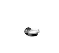 Porte-savon rond emco, plat en verre cristal, 433013300, Couleur: Noir