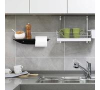 Porte-savon sans perçage avec support, porte-savon autocollant, support fixe pour salle de bain, noir.