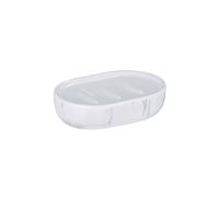 Porte-Savon Solide - Porte-Savon pour Salle de Bain, en céramique, 12 x 3 x 8 cm, Blanc