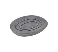 Porte-Savon Solide, Soucoupe Porte-Savon en polyrésine, 12 x 2,2 x 10 cm, Gris