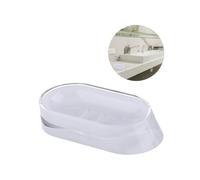 Porte-Savon Solide - Soucoupe Porte-Savon pour Salle de Bain, en Acrylique, 14,2 x 4 x 7,3 cm, Blanc