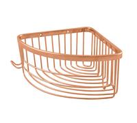 Porte-savon triangle d'angle COLORADO en laiton rose gold brossé 20,5x20,5 cm