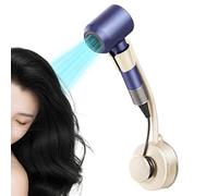 Porte sèche-cheveux - 8 x 33 cm Abs Silicone Acier au Carbone | Bras d'aspiration mobile rotatif à 360° | Carrelage miroir de salle de bain avec support pour les mains libres | universel sans entre